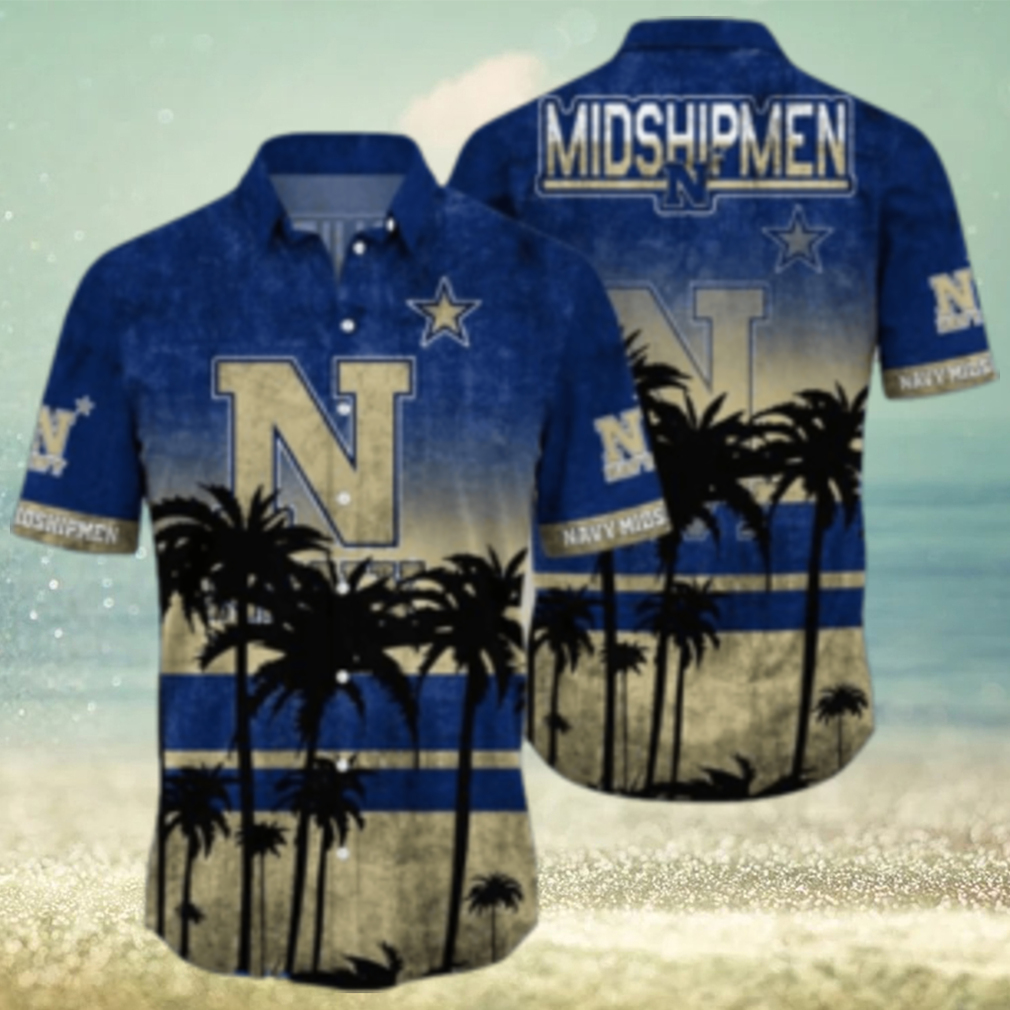 Navy Midshipmen Logo Coconut Tropical Hawaiian Shirt Beach Gift For Fans - Limotees