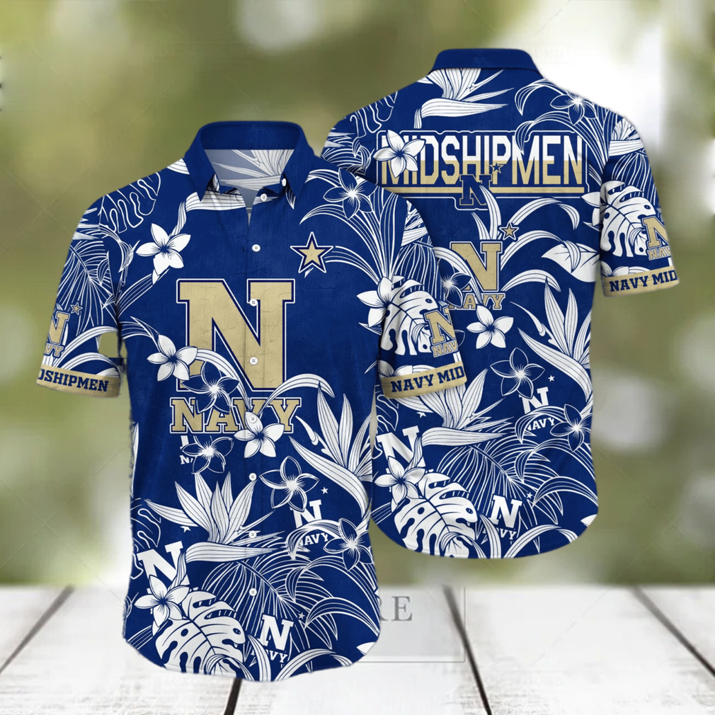 Navy Midshipmen NCAA Hawaiian Shirt Dry Seasontime Football Celebration Shirts - Limotees