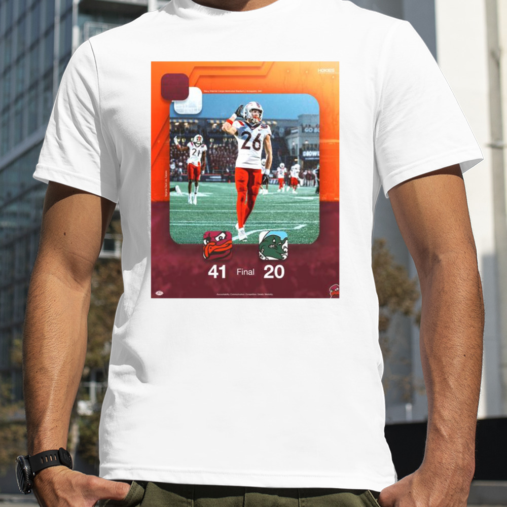 Virginia Tech Hokies Win 41 20 Tulane Football 2023 Military Bowl Champions Final Score Shirt