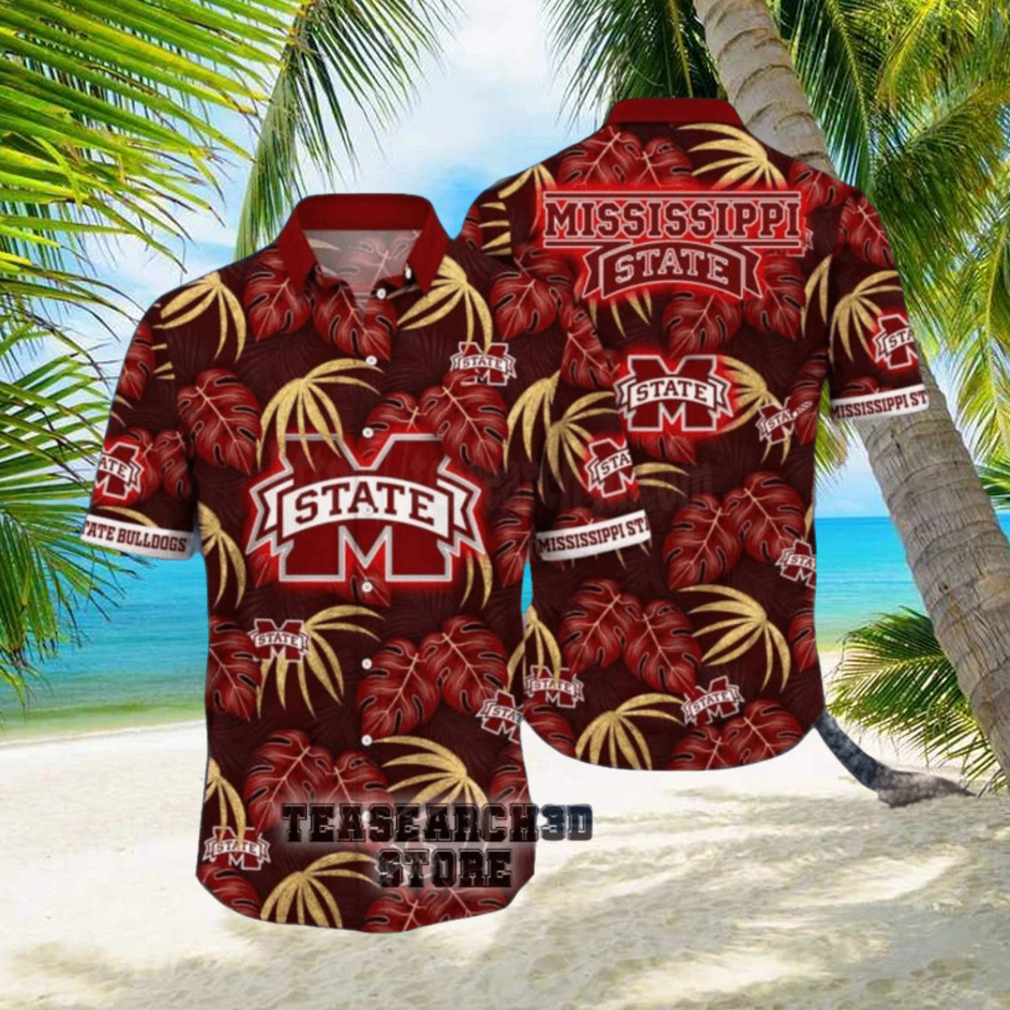 ncaa mississippi state bulldogs palm leaves beach lovers gift hawaiian shirt - Limotees