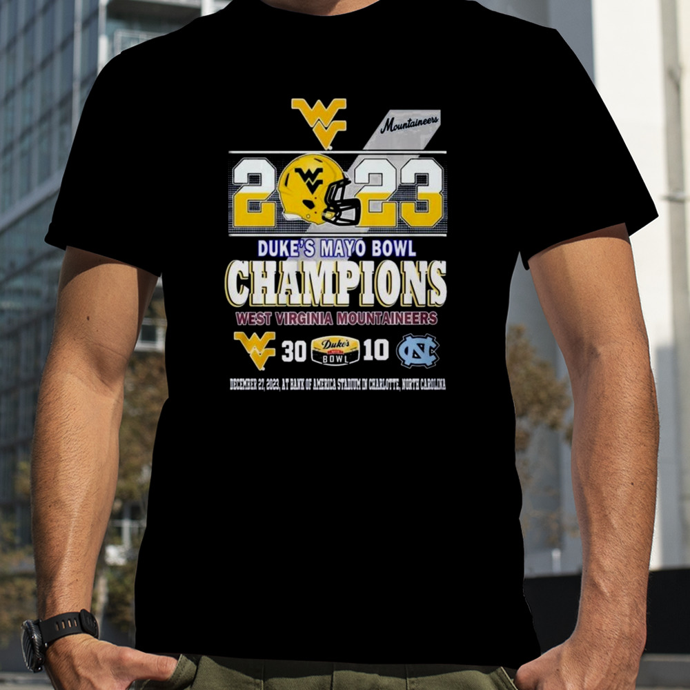 2023 Duke’s Mayo Bowl Champions West Virginia Mountaineers 30-10 North Carolina Football T-shirt