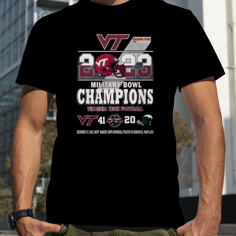 2023 Military Bowl Champions Virginia Tech Football 41-20 Tulane Football T-shirt