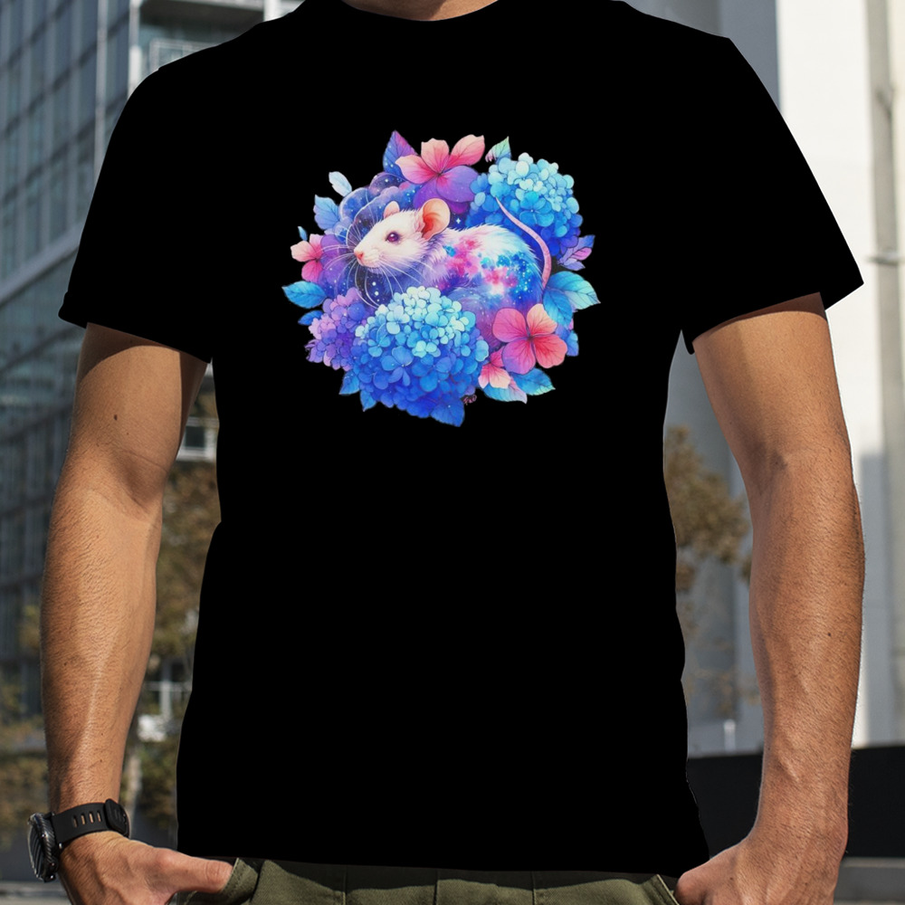 Mouse hydrangeas graphic shirt