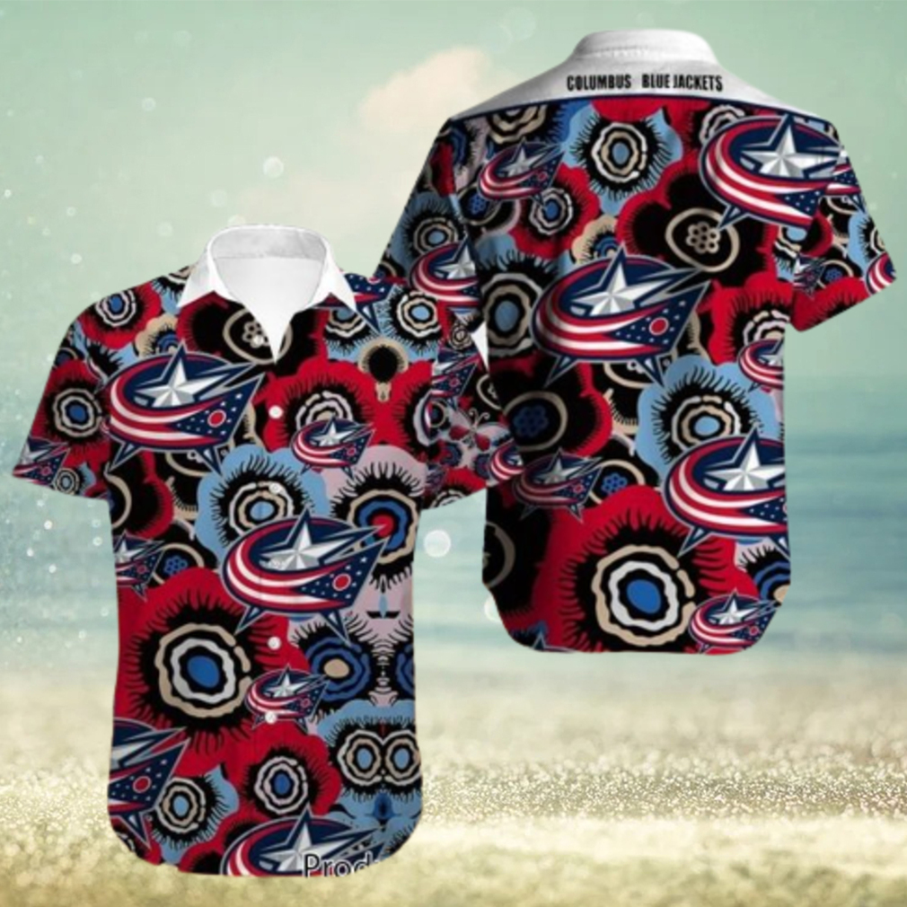 NEW FASHION 2023 Columbus Blue Jackets Hawaiian shirt Tropical Flowers summer for fans - Limotees