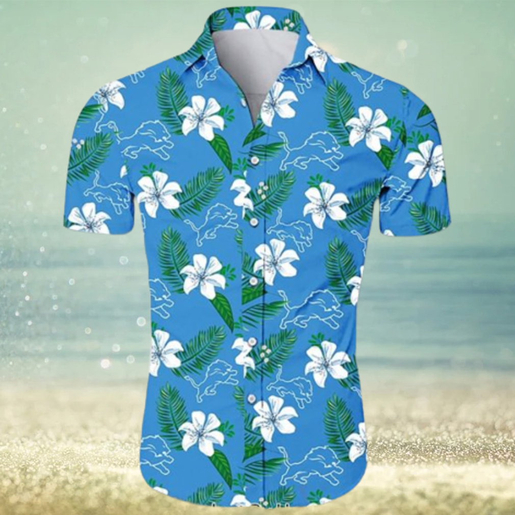 NEW FASHION 2023 Detroit Lions Hawaiian Shirt Tropical Flower summer - Limotees