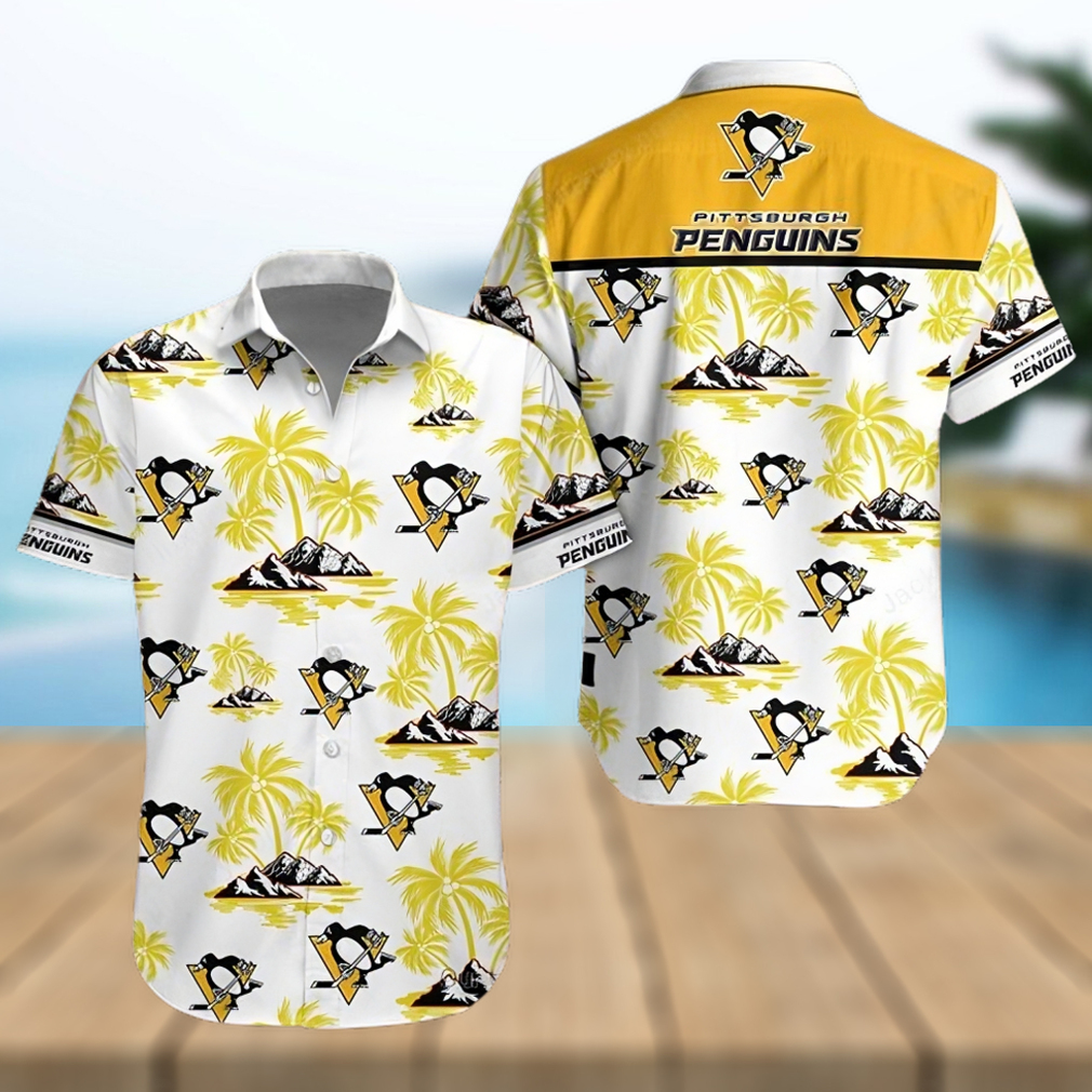 NEW Pittsburgh Penguins NHL palm tree Hawaiian Shirt - Limotees