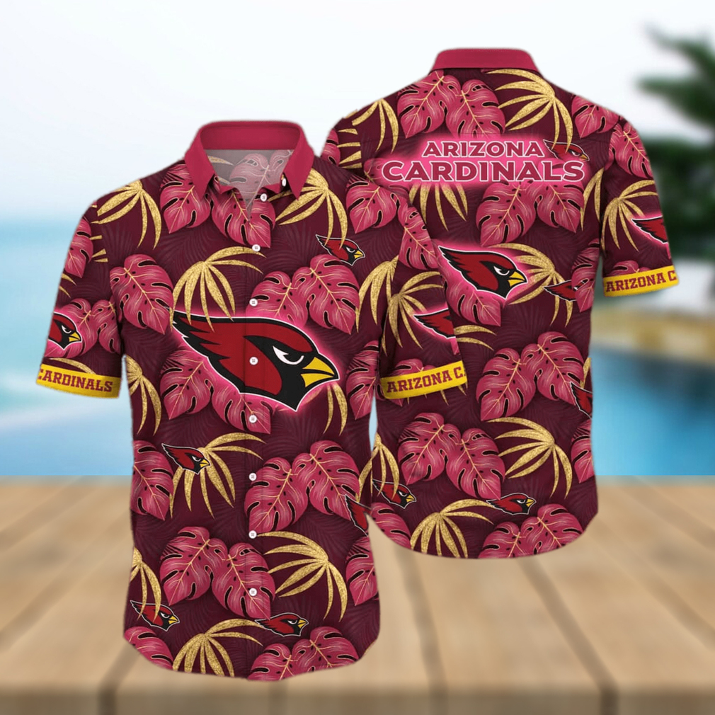 NFL Arizona Cardinals Hawaiian Shirt Palm Leaves Pattern Summer Aloha - Limotees