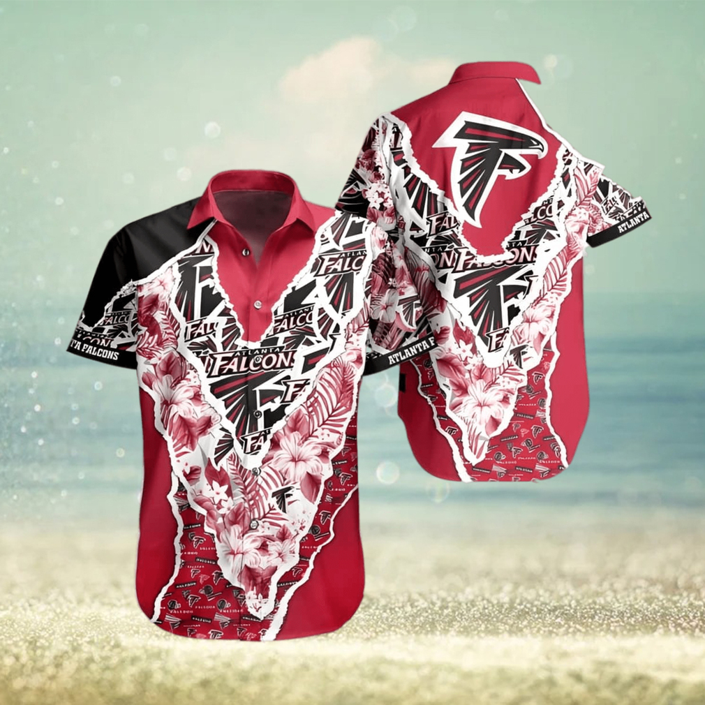 NFL Atlanta Falcons Hawaiian Shirt Flower Pattern Gift For Beach Lovers - Limotees