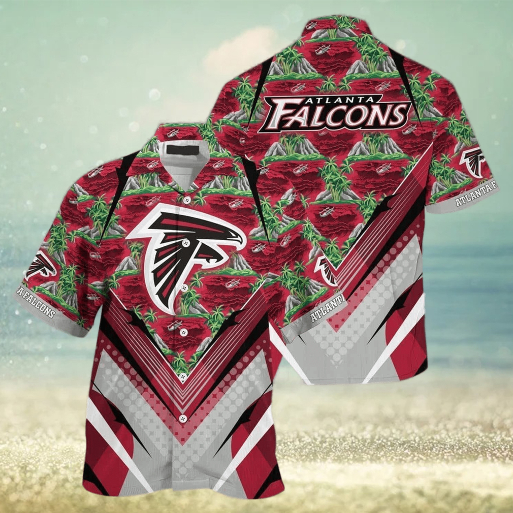 NFL Atlanta Falcons Hawaiian Shirt Mountains And Trees Pattern Beach Lovers Gift - Limotees