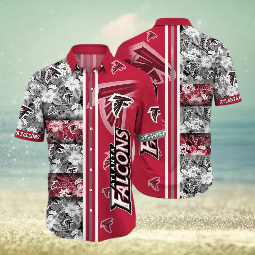 NFL Atlanta Falcons Hawaiian Shirt Tropical Flower Pattern Aloha Summer Vacation Gift - Limotees