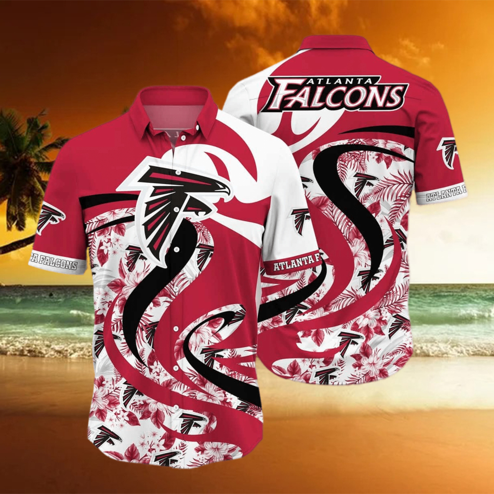 NFL Atlanta Falcons Hawaiian Shirt Tropical Flower Summer Aloha Beach Gift For Him - Limotees