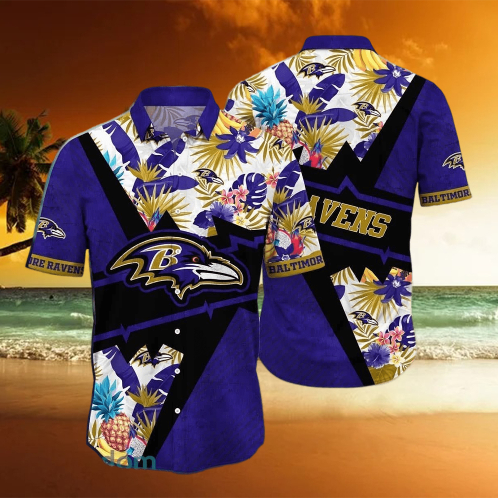 NFL Baltimore Ravens Hawaiian Shirt Practical Beach Gift For Him - Limotees