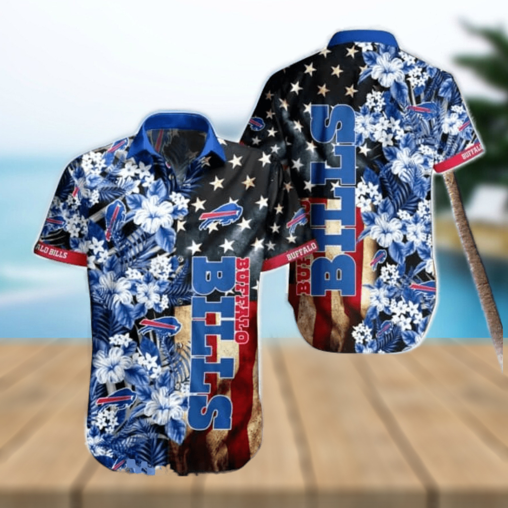 NFL Buffalo Bills Hawaiian Shirt Flag Flower Best Gift - Limotees