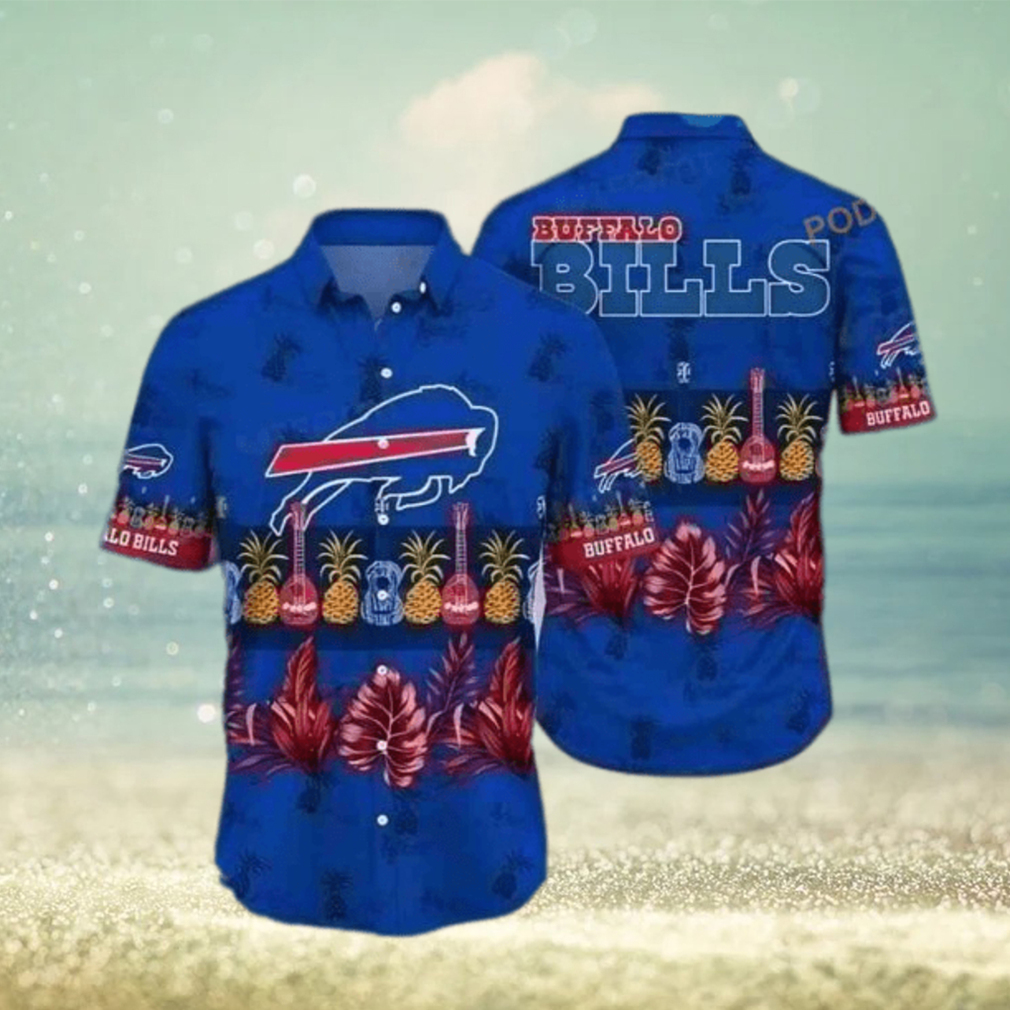 NFL Buffalo Bills Hawaiian Shirt Pineapple Guitar Tropical Palm Leaves - Limotees