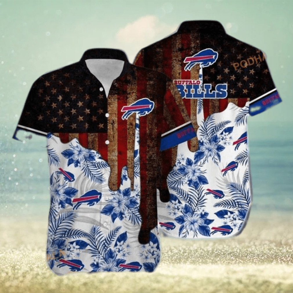 NFL Buffalo Bills Hawaiian Shirt Vintage US Flag Beach Gift For Friend - Limotees