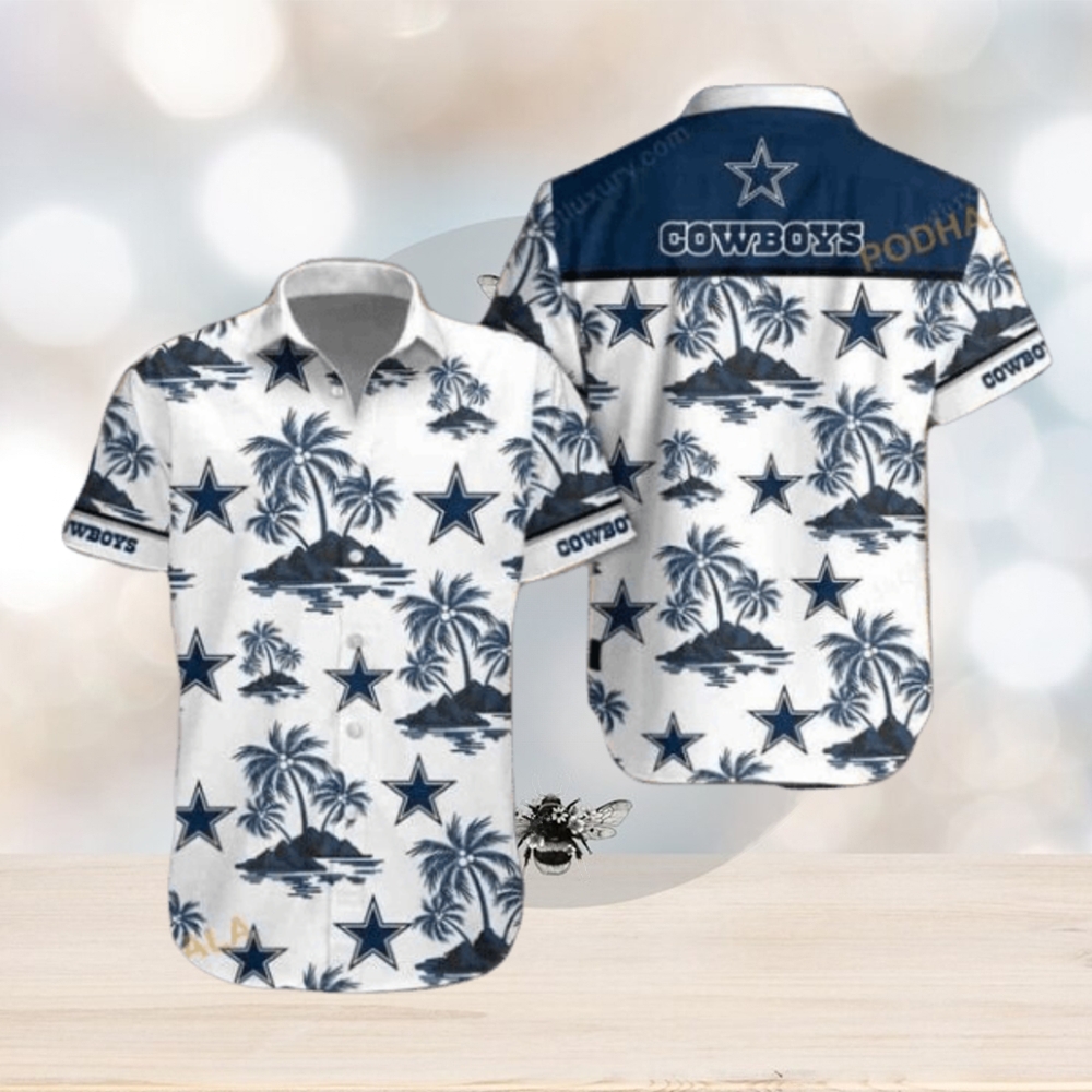 NFL Cowboys Hawaiian Shirt, Island Pattern All Over Print 3D Shirt - Limotees