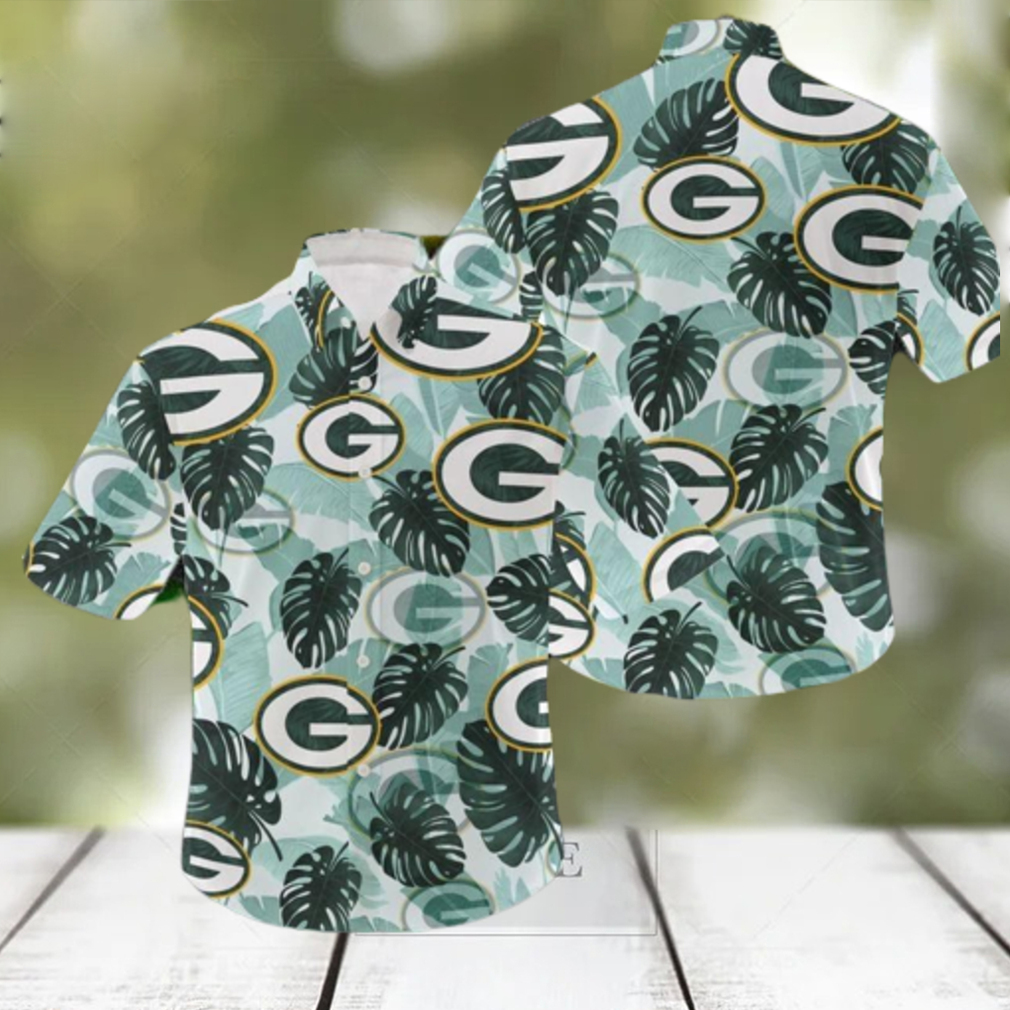 NFL Green Bay Packers Logo Leaf 3D Hawaiian Shirt For Fans Gift Summer - Limotees