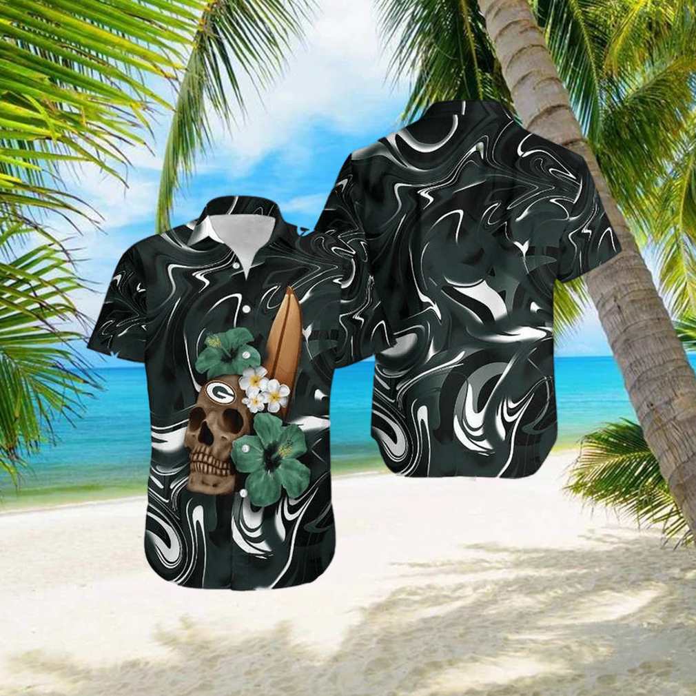 NFL Green Bay Packers Skull Halloween Embrace Game Day Island Hawaiian Shirt - Limotees