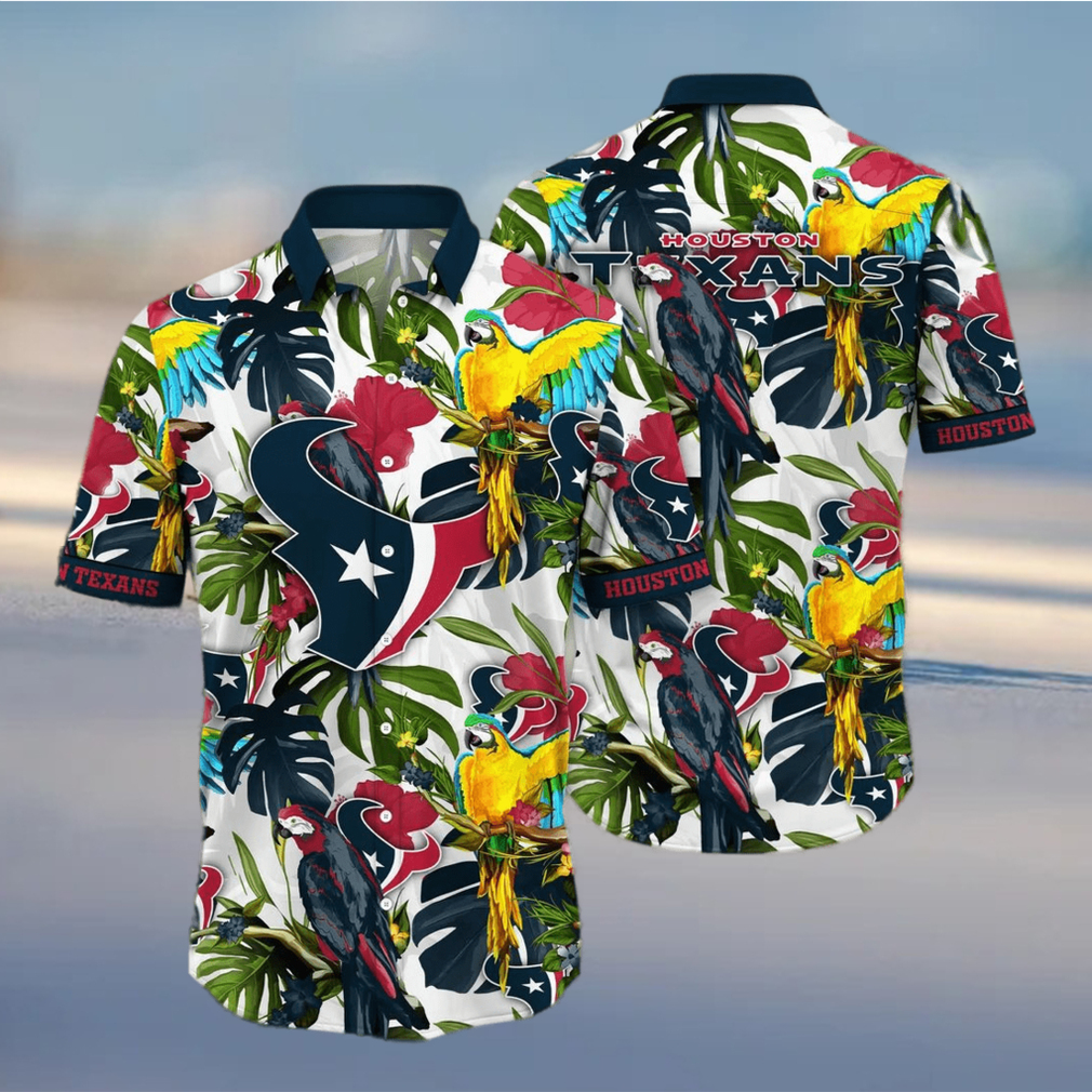 NFL Houston Texans Floral Flower Hawaiian Shirt - Limotees