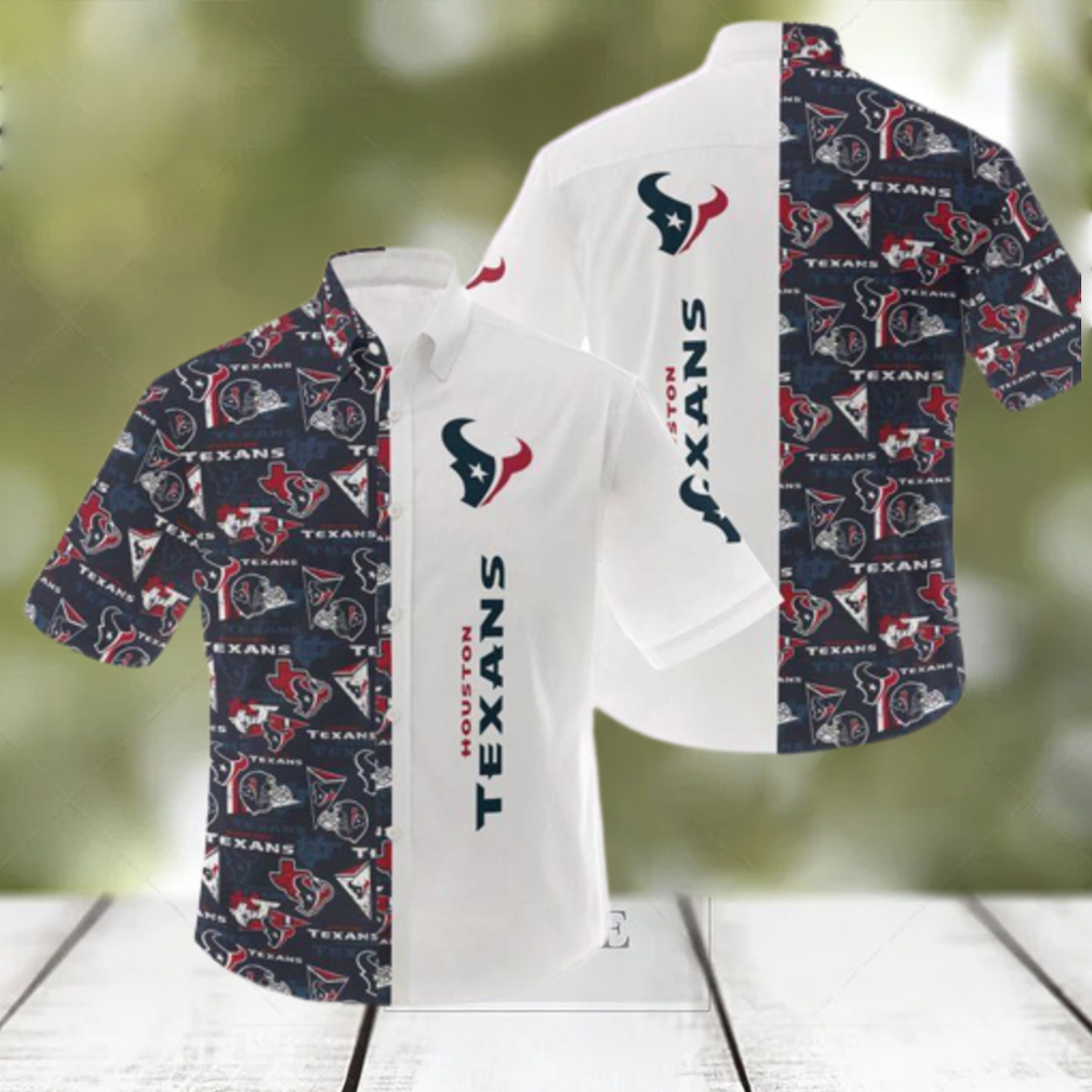 NFL Houston Texans Logo Hot Hawaiian Shirt Gift For Men And Women Color White - Limotees