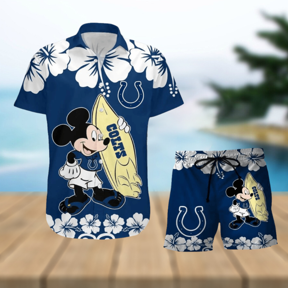 NFL Indianapolis Colts V2 Tropical Combo Hawaiian And Short - Limotees