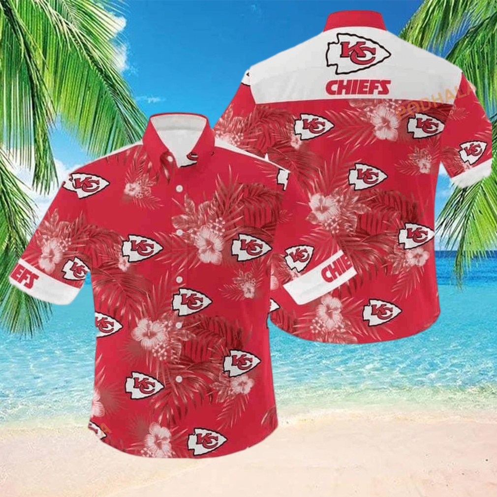 NFL Kansas City Chiefs Hawaiian Shirt Hibiscus Flower Pattern Beach Gift - Limotees