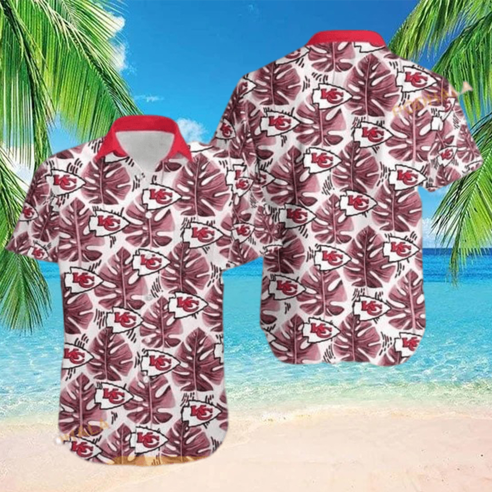 NFL Kansas City Chiefs Hawaiian Shirt Leaf Logo Pattern Summer Beach Gift - Limotees