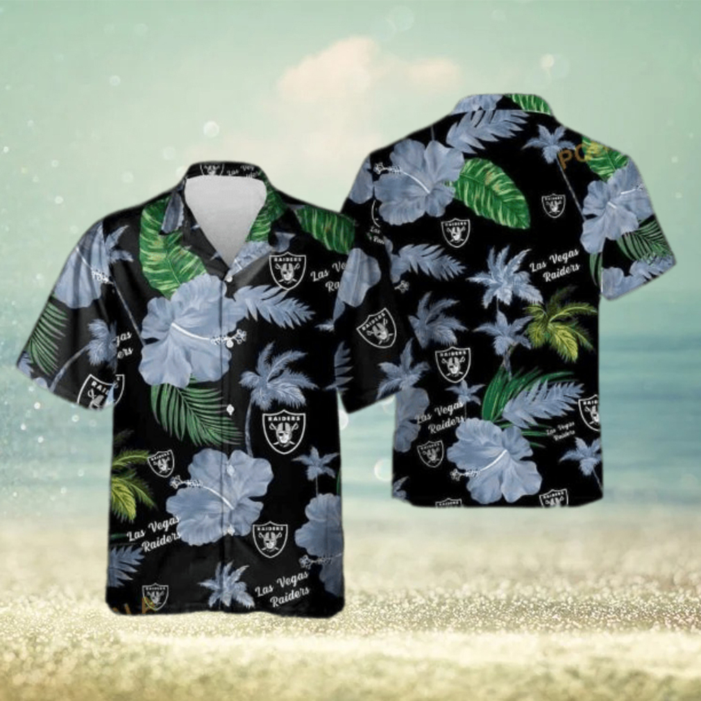 NFL Las Vegas Raiders Hawaiian Shirt Hibiscus Flower Aloha Shirt - Limotees