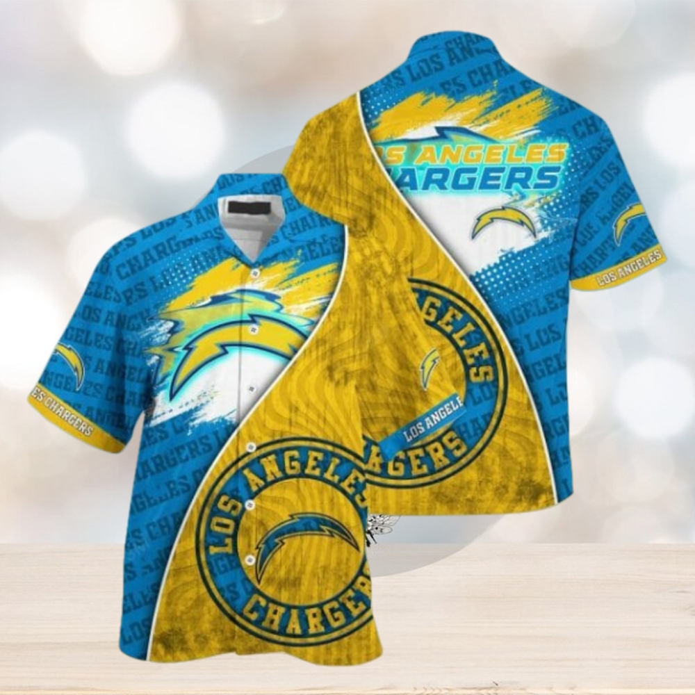 NFL Los Angeles Chargers Blue Gold Hawaiian Shirt - Limotees