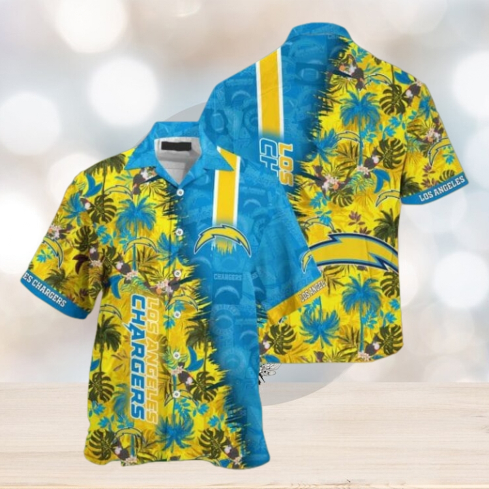 NFL Los Angeles Chargers Blue Gold Hawaiian Shirt V2 - Limotees