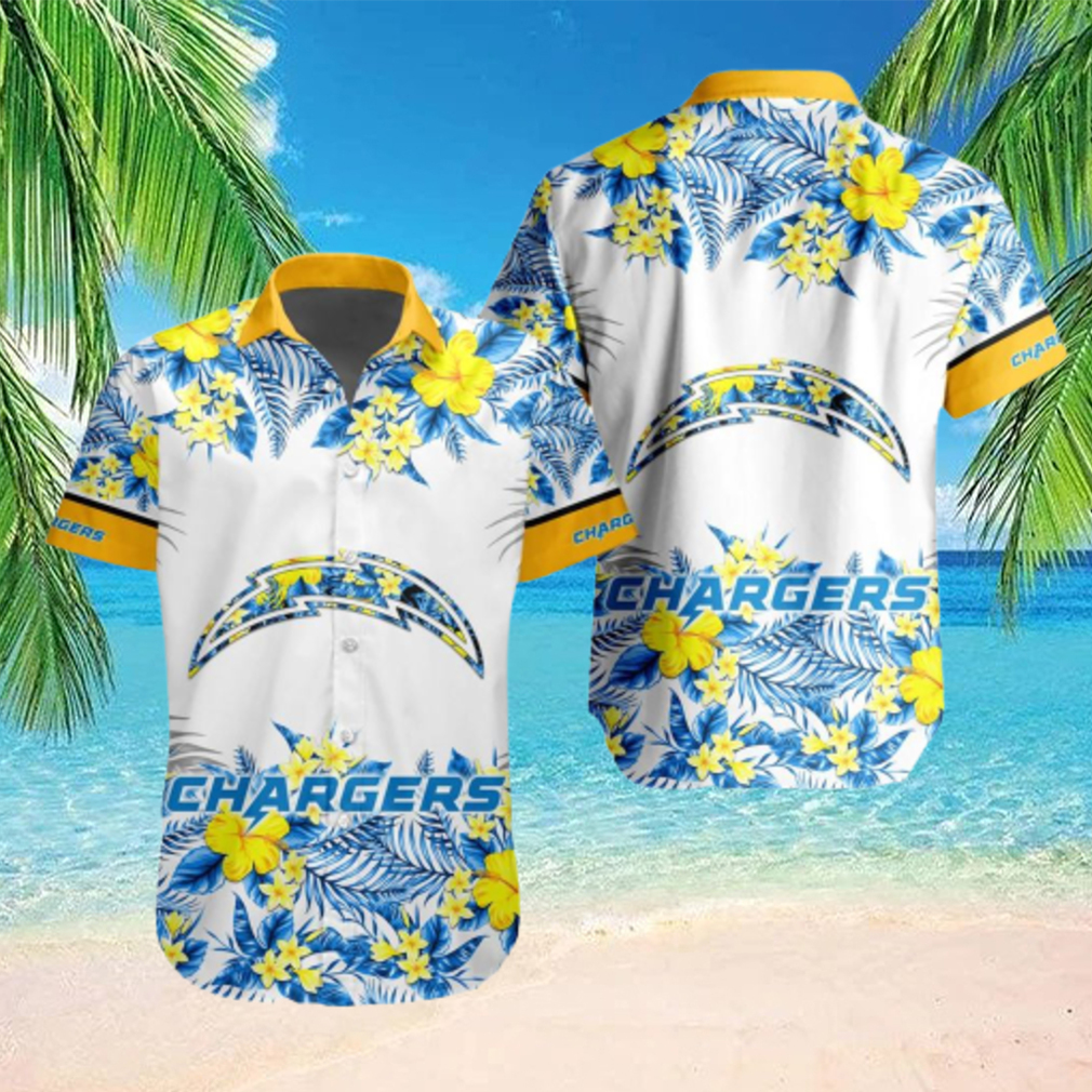 NFL Los Angeles Chargers Hawaiian Shirt Special Floral Tropical Team Spirit hawaiian shirt - Limotees