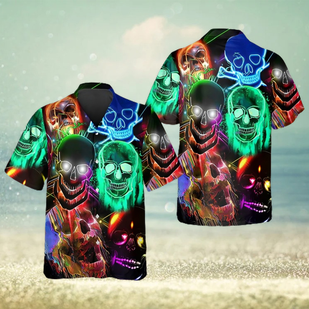 Neon Light Skull Hawaiian Shirt - Limotees