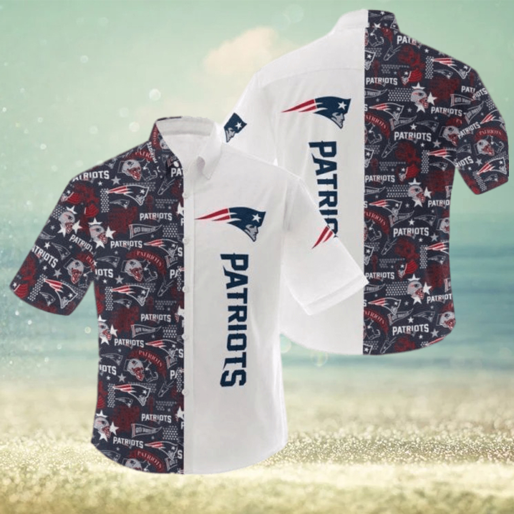 New England NFL Patriots Logo Hot Hawaiian Shirt Gift For Men And Women Color White - Limotees