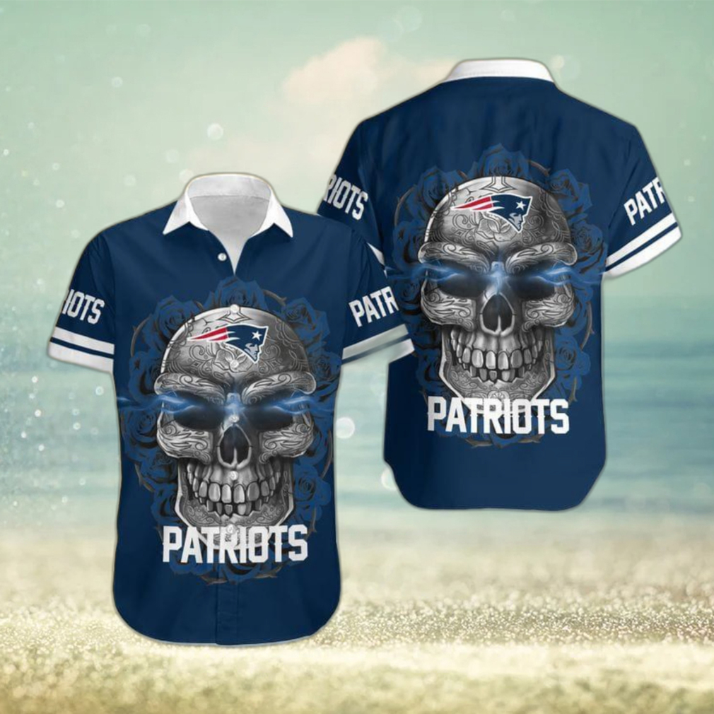 New England Patriots Skull Carved Hawaiian Shirt Men Women Gift For Halloween - Limotees