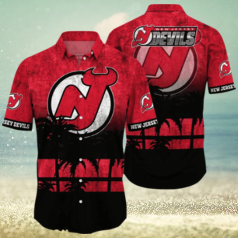 New Jersey Devils NHL Logo Coconut Tropical Hawaiian Shirt Beach Gift For Fans - Limotees