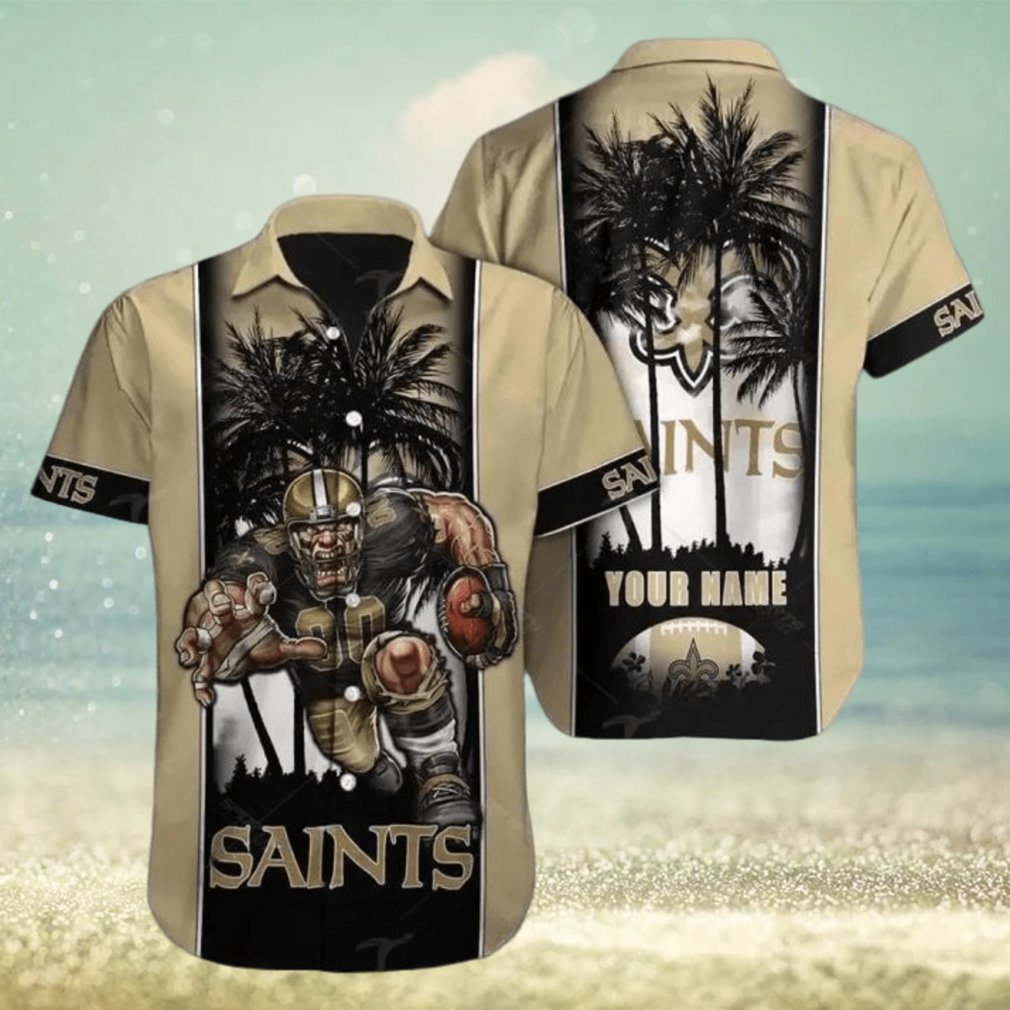 New Orleans Saints Hawaiian Shirt Nfl Football Custom Name Hawaiian Shirt Man - Limotees