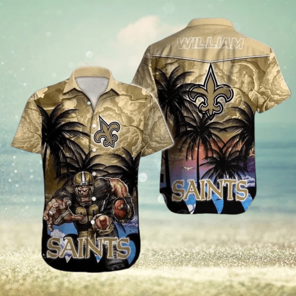 New Orleans Saints Hawaiian Shirt Nfl Football Personalized Button Up Hawaiian Shirt - Limotees