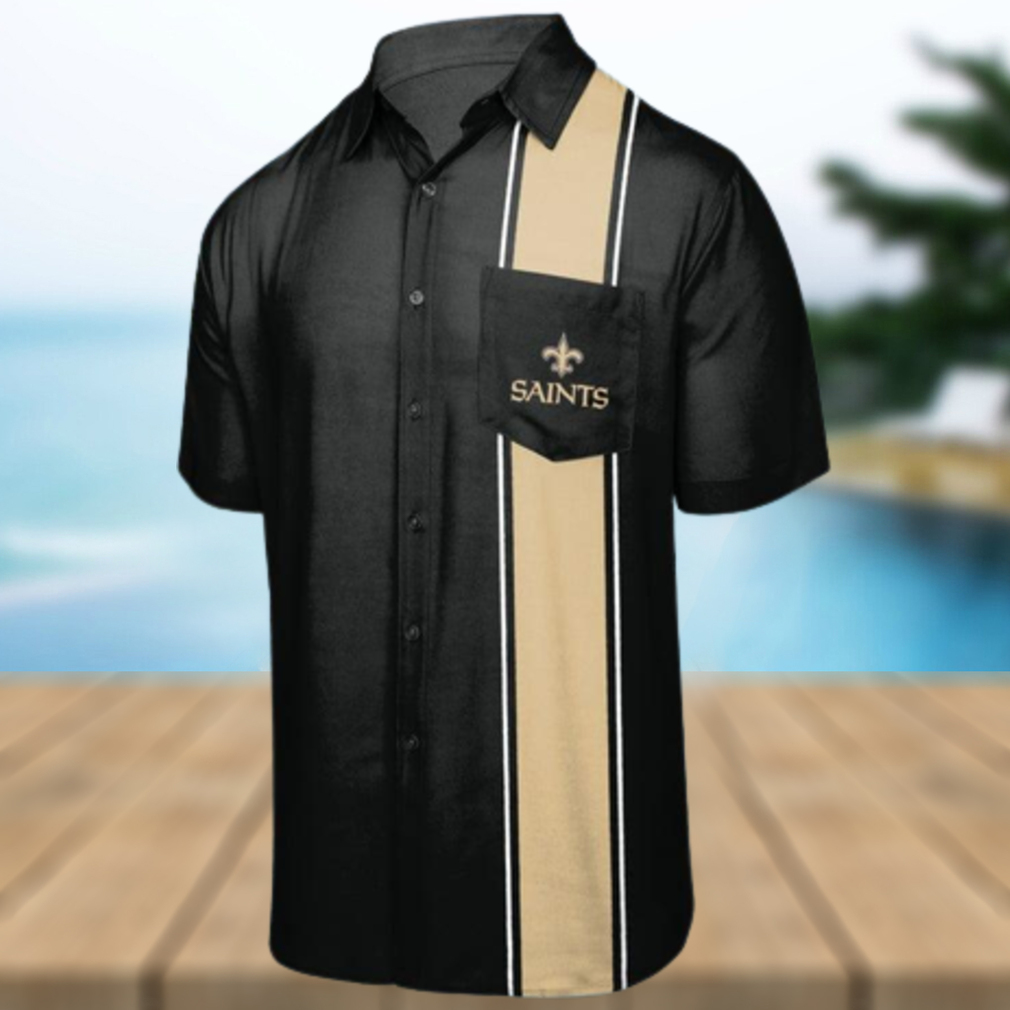 New Orleans Saints NFL Mens Bowling Stripe Hawaiian Shirt - Limotees