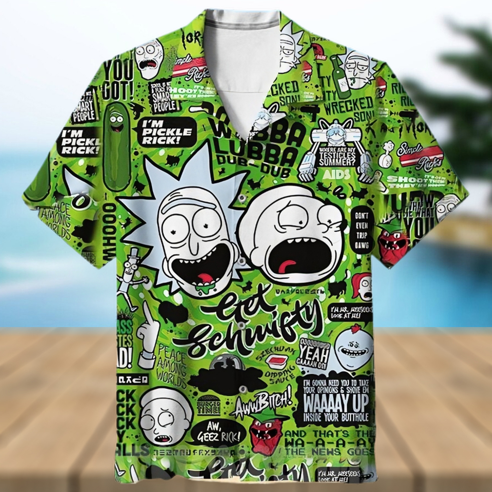 New Rick And Morty Get Schwifty All Over Print Hawaiian Shirt - Limotees
