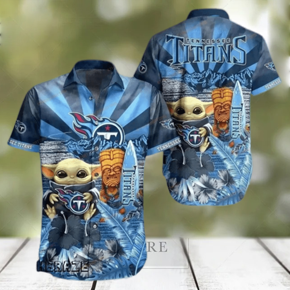 New Tennessee Titans Baby Yoda Star Wars Hawaiian Shirt - Limotees