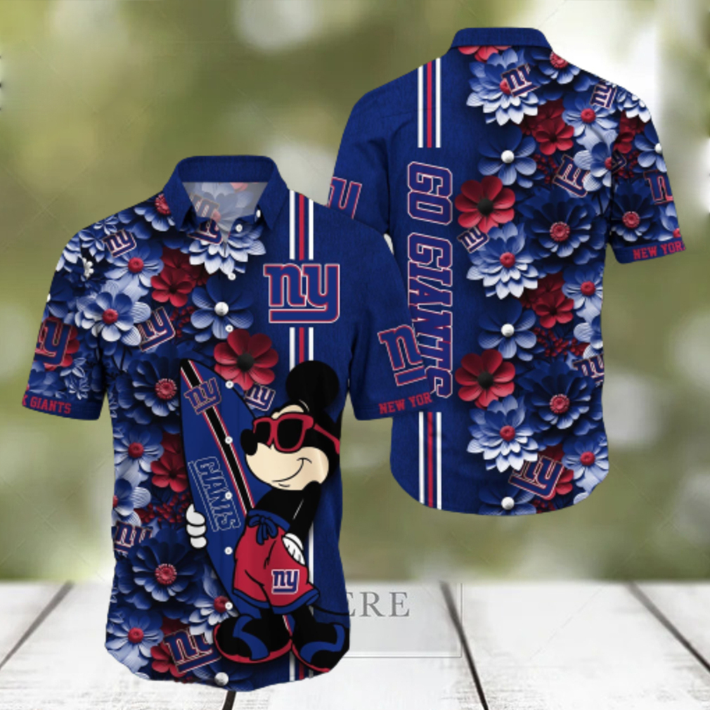 New York Giants Aloha Mick Pattern Hawaiian Shirt For Fans - Limotees