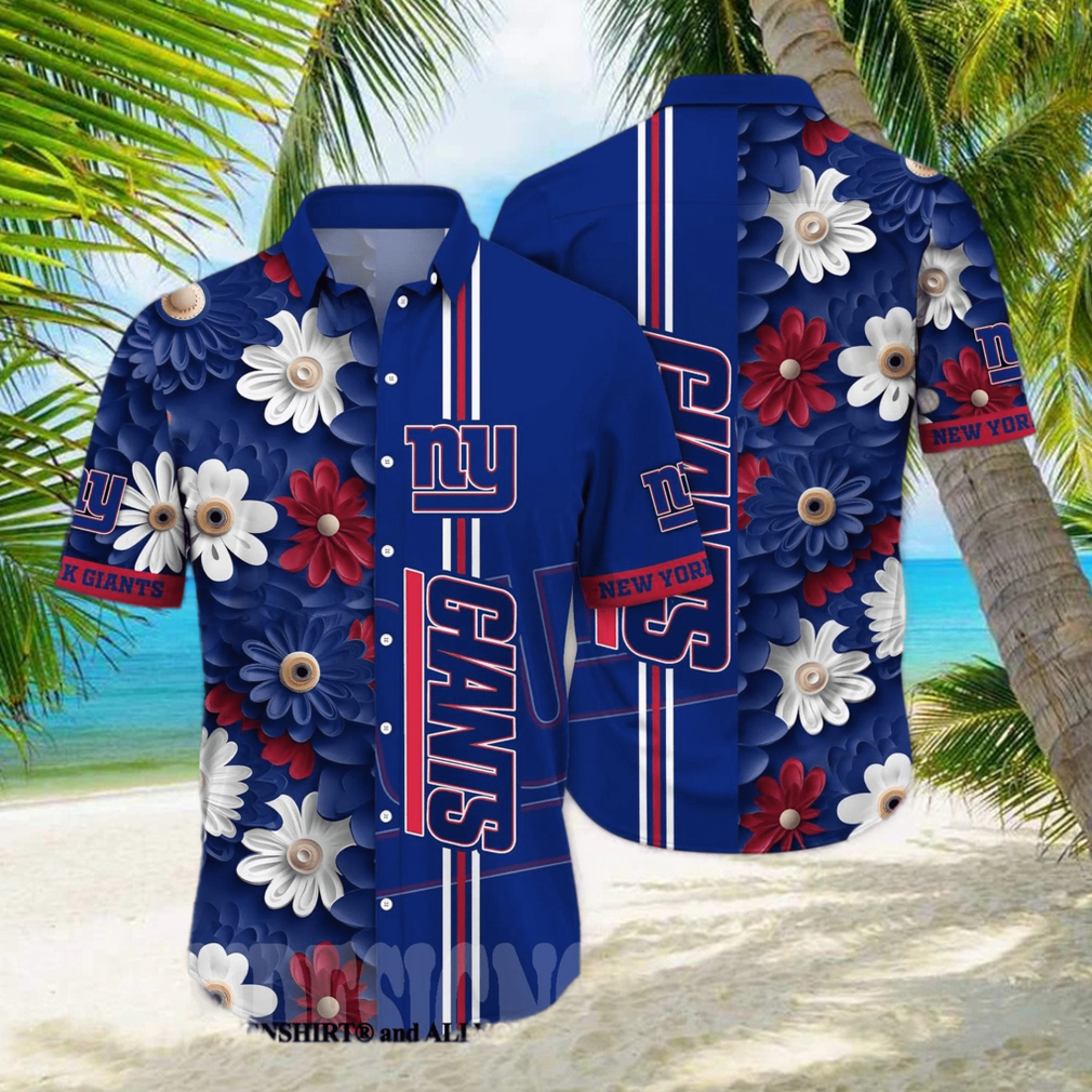 New York Giants NFL Flower All Over Printed Hawaiian Shirt - Limotees