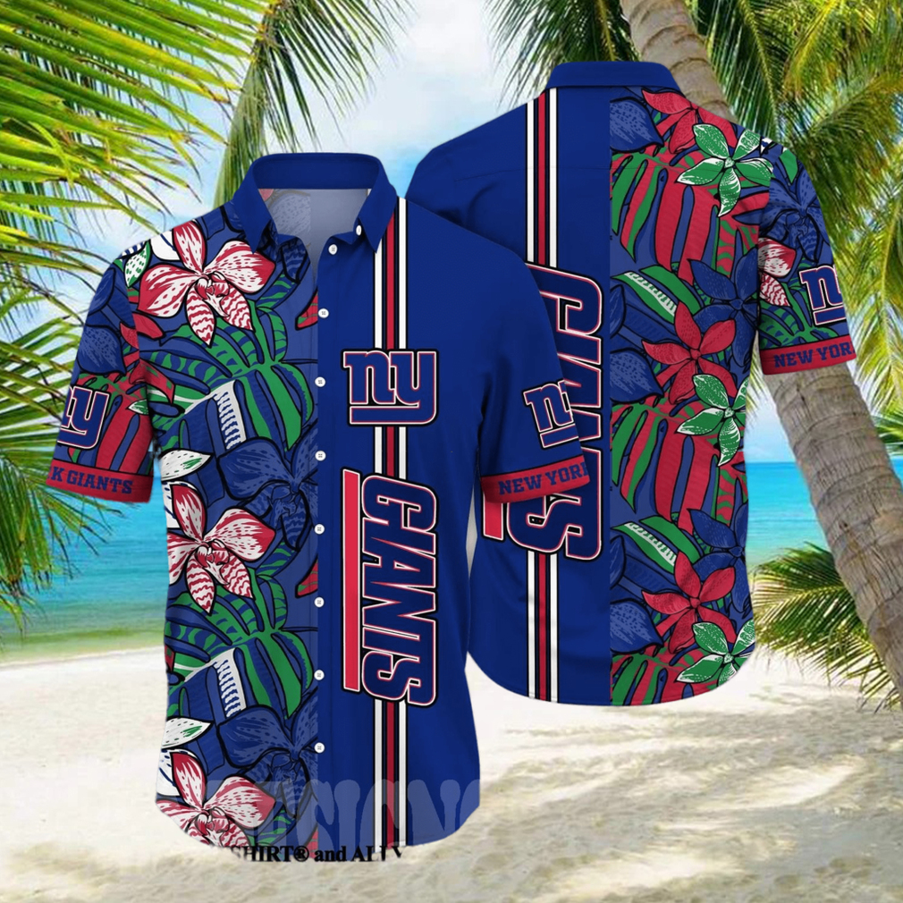 New York Giants NFL Flower Classic Full Print Hawaiian Shirt - Limotees