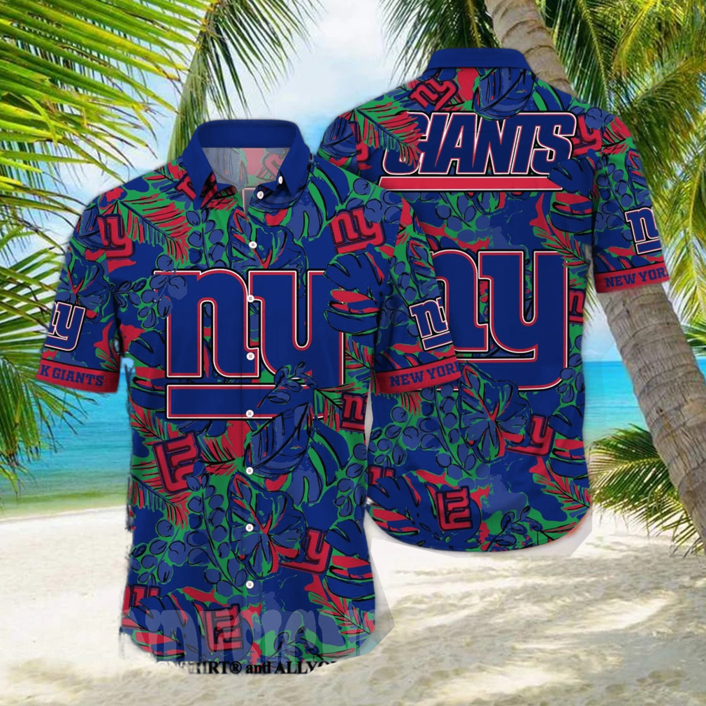 New York Giants NFL Flower Full Printing 3D Hawaiian Shirt - Limotees