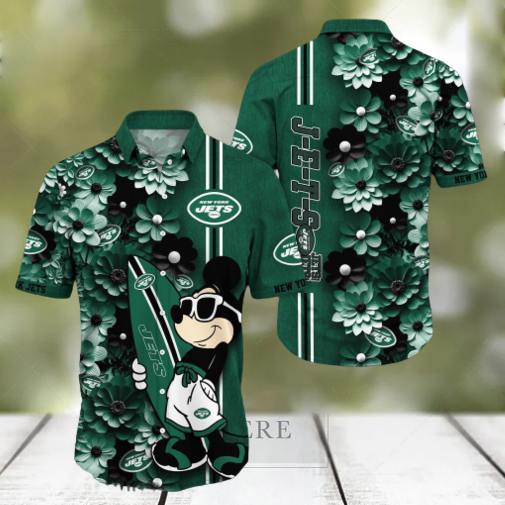 New York Jets Aloha Mick Pattern Hawaiian Shirt For Fans - Limotees