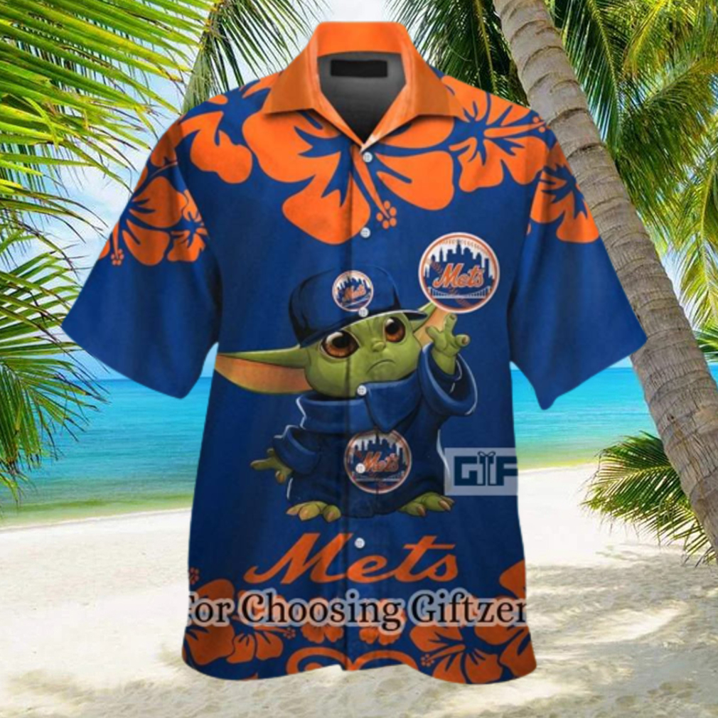 New York Mets Baby Yoda Hawaiian Shirt - Limotees