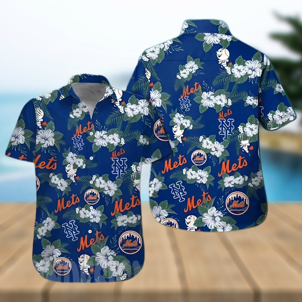 New York Mets MLB All Over Print Flowery Aloha Summer Beach Hawaiian Shirt – Navy - Limotees