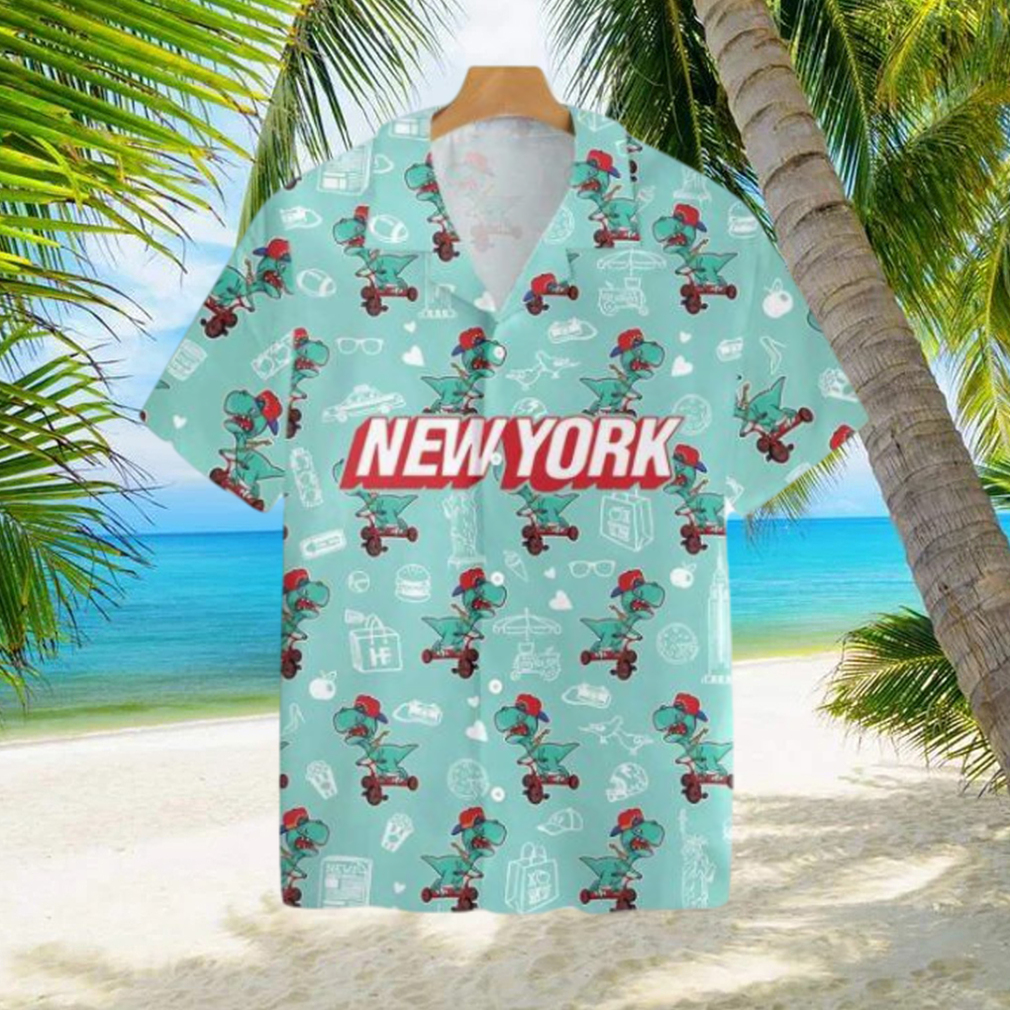 New York T rex Dinosaur Hawaiian Shirt For Men And Women - Limotees