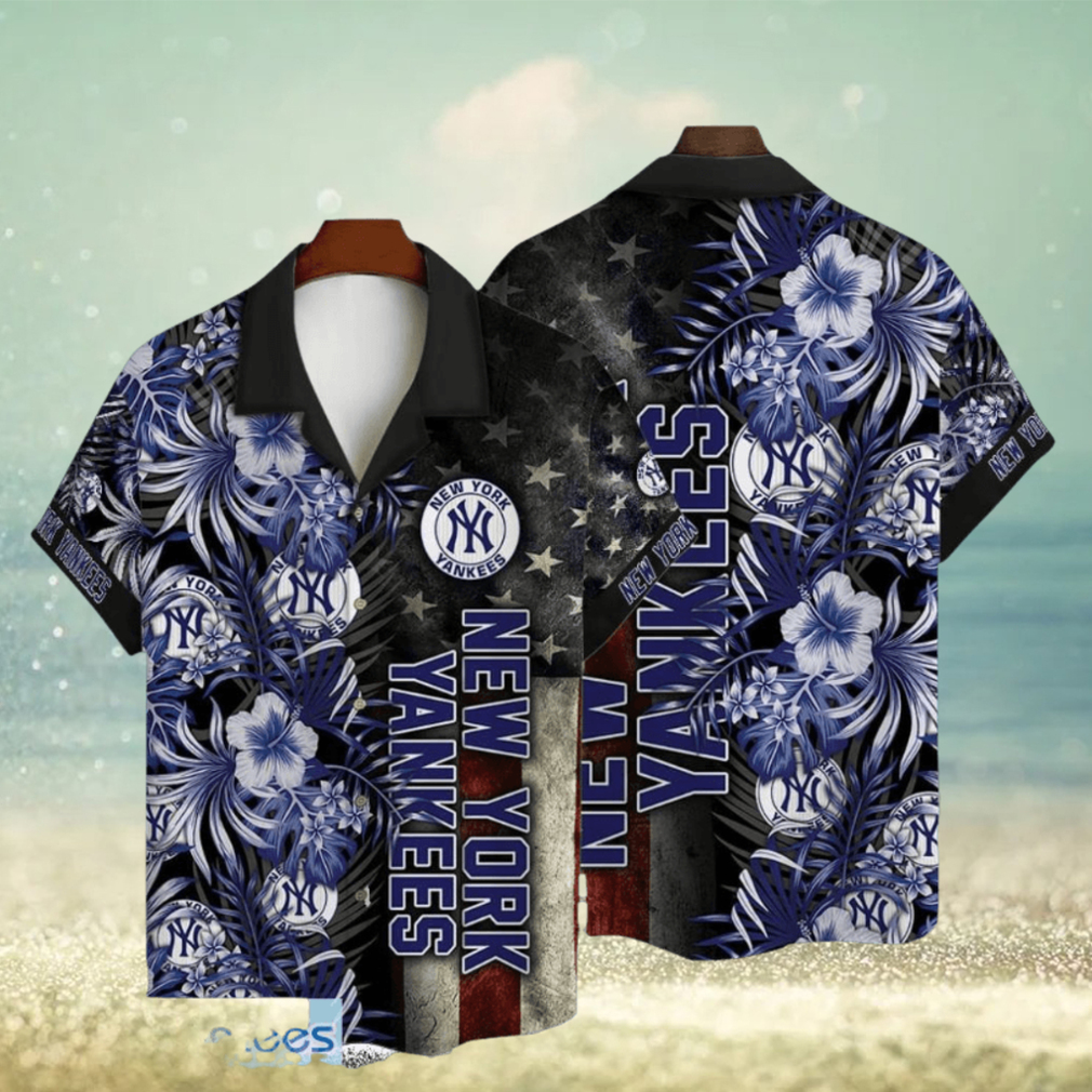 New York Yankees MLB American Flower Breathable Hawaiian Shirt - Limotees