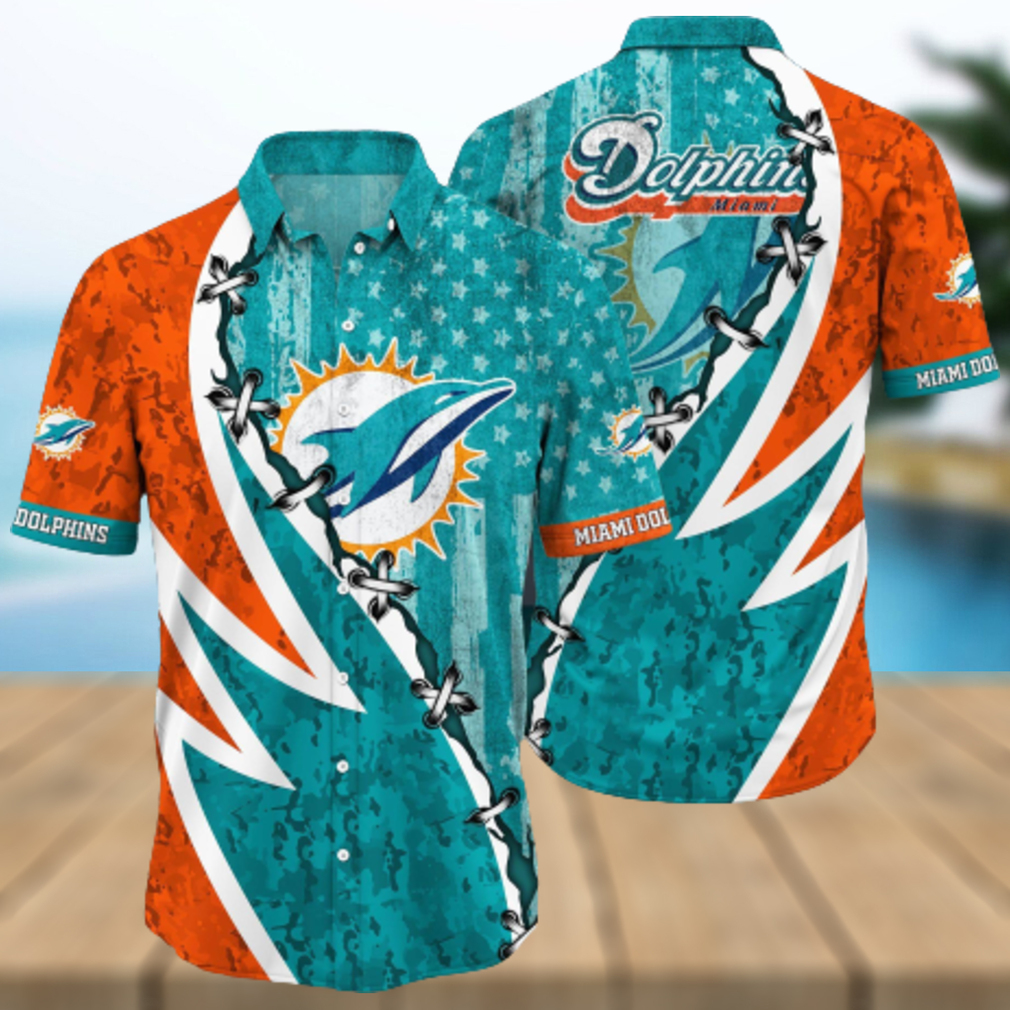 Nfl Miami Dolphins 3D Hawaiian Shirt 3d 01 Men And Women For Fans - Limotees